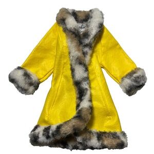 VTG 1970 Mod Barbie #1458 Fur Trim Coat Clothes Toy Accessory Mattel